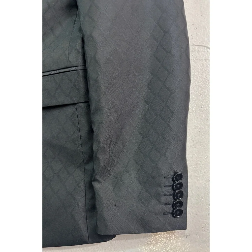 NEW Express 36R Slim Tuxedo Jacket tux‎ shawl satin diamond pattern formal black